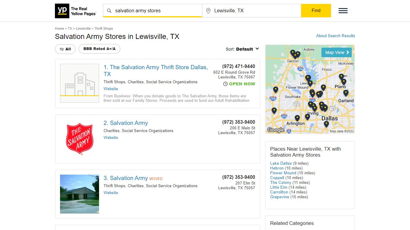 Salvation Army Stores Locations & Hours Near Lewisville, TX - YP.com